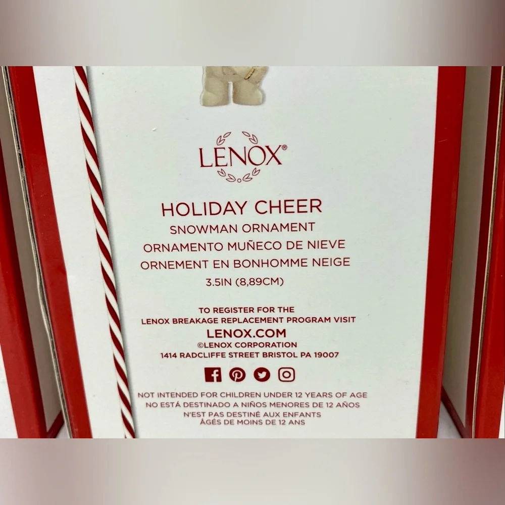 LENOX🎄HOLIDAY CHEER WITH BOXES🎄SET OF 3 PORCELAIN ORNAMENTS SANTA SNOWMAN ANGEL - Picture 15 of 16